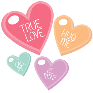 Candy Hearts scrapbook clip art valentiens cut outs for cricut cute svg cut files free svgs cute svg cuts