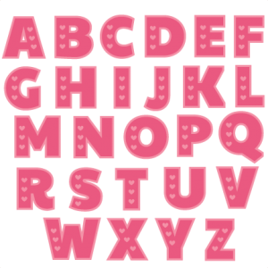 Valentine Alphabet scrapbook cuts SVG cutting files doodle cut files for scrapbooking clip art clipart doodle cut files for cricut free svg cuts