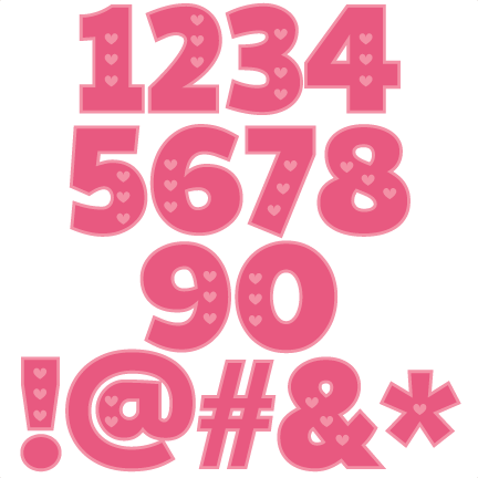 Download Valentine Numbers scrapbook cuts SVG cutting files doodle ...