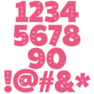 Valentine Numbers scrapbook cuts SVG cutting files doodle cut files for scrapbooking clip art clipart doodle cut files for cricut free svg cuts