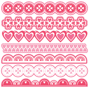 Valentine Borders scrapbook cuts SVG cutting files doodle cut files for scrapbooking clip art clipart doodle cut files for cricut free svg cuts