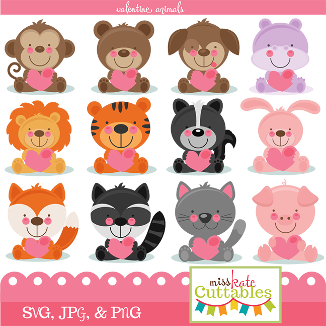 Download Miss Kate Cuttables Valentine Animals Bundle Svg Files For Scrapbooking Free Svg Files For Cricut Machines Free Svg Files