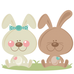 Boy and Girl Easter Bunny scrapbook cuts SVG cutting files doodle cut files for scrapbooking clip art clipart doodle cut files for cricut free svg cuts