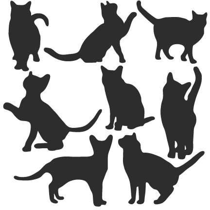 Cat Silhouette Set SVG scrapbook title cat svg cut files kitten svg cut