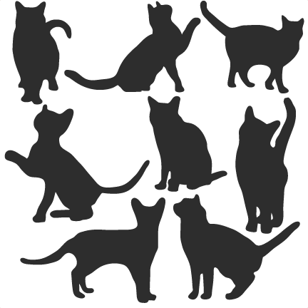 Download Cat Silhouette Set SVG scrapbook title cat svg cut files ...