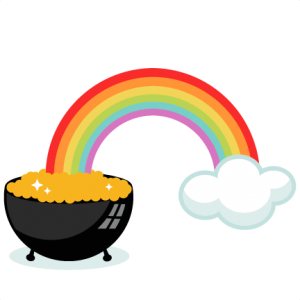 Pot of Gold With Rainbow SVG cutting files for scrapbooking cute files cute clip art  clipart free svgs silhouette cricut