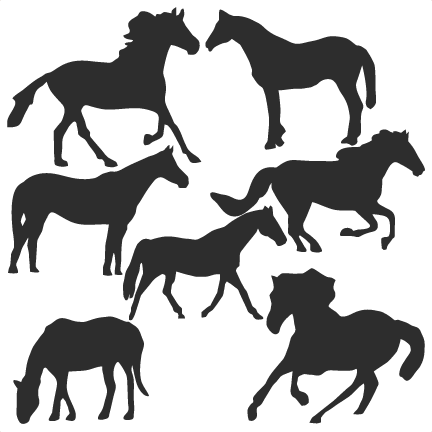 Download Horse Silhouette Set SVG scrapbook title cat svg cut files ...