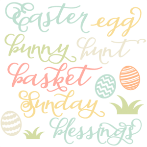 Easter Word Set scrapbook cuts SVG cutting files doodle cut files for scrapbooking clip art clipart doodle cut files for cricut free svg cuts