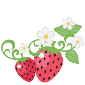 Strawberries With Flowers clip art SVG scrapbook cut file cute clipart files for silhouette cricut pazzles free svgs free svg cuts cute cut files