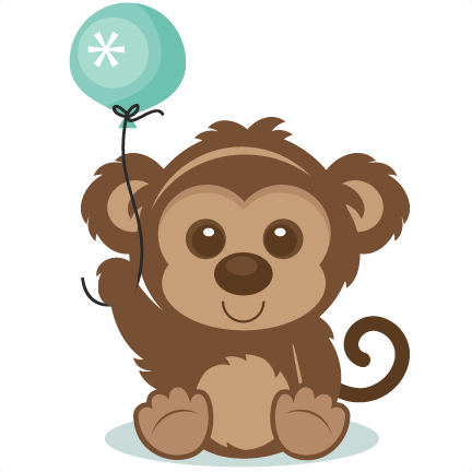 Download Birthday Monkey SVG scrapbook cut file cute clipart files ...