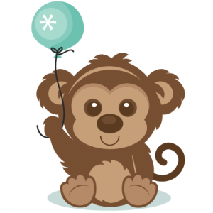 Birthday Monkey SVG scrapbook cut file cute clipart files for silhouette cricut pazzles free svgs free svg cuts cute cut files